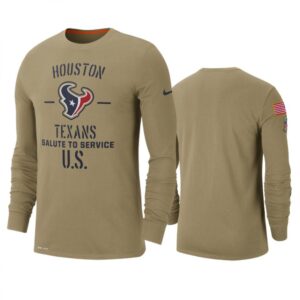 6862a1f90a55c_1 Men's Houston Texans Tan 2019 Salute to Service Sideline Performance Long Sleeve Shirt