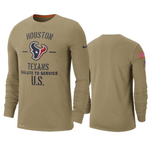 6862a1f90a55c_1 Men's Houston Texans Tan 2019 Salute to Service Sideline Performance Long Sleeve Shirt