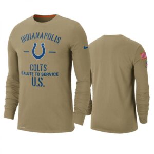 6862a202bab8d_1 Men's Indianapolis Colts Tan 2019 Salute to Service Sideline Performance Long Sleeve Shirt