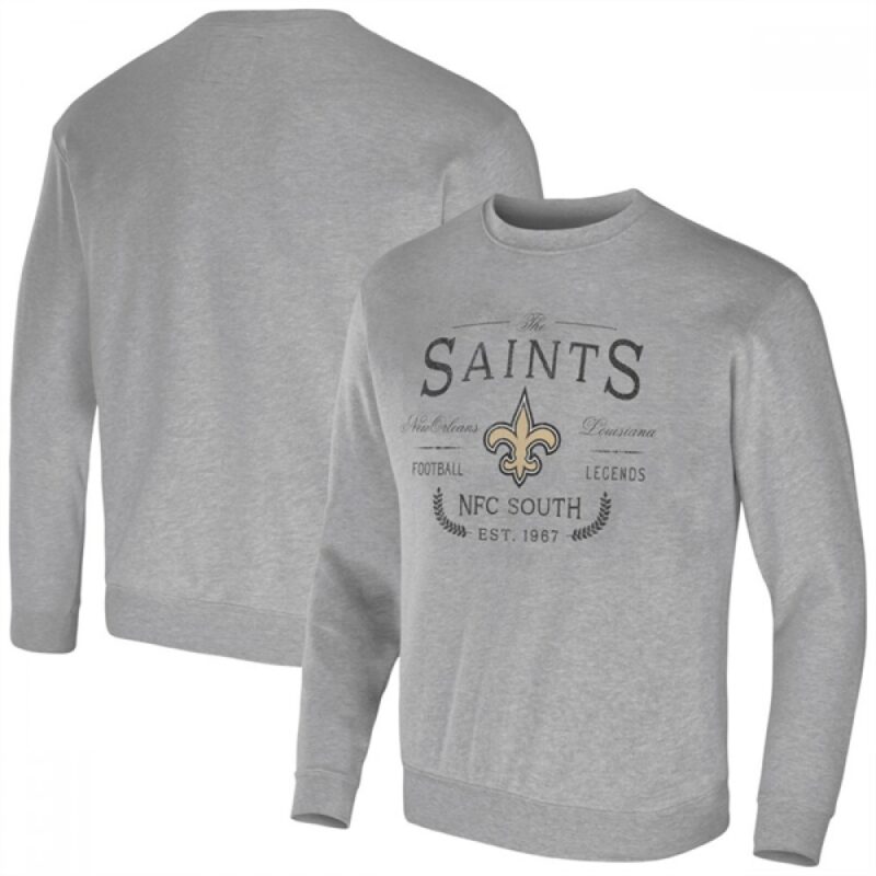 6862a226c481e_1 Men's New Orleans Saints Gray Darius Rucker Collection Pullover Sweatshirt