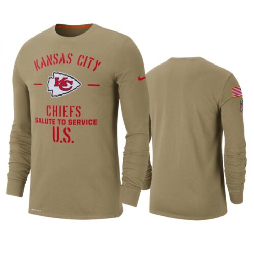 6862a24c3ca0f_1 Men's Kansas City Chiefs Tan 2019 Salute to Service Sideline Performance Long Sleeve Shirt