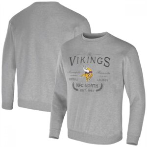 6862a26761246_1 Men's Minnesota Vikings Gray Darius Rucker Collection Pullover Sweatshirt