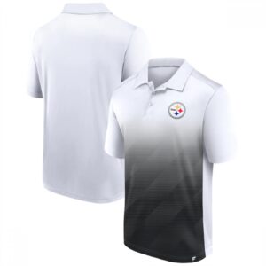 6862a5ab58bff_1 Men's Pittsburgh Steelers White/Black Iconic Parameter Sublimated Polo