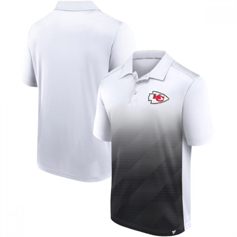 6862a644cfb73_1 Men's Kansas City Chiefs White/Black Iconic Parameter Sublimated Polo
