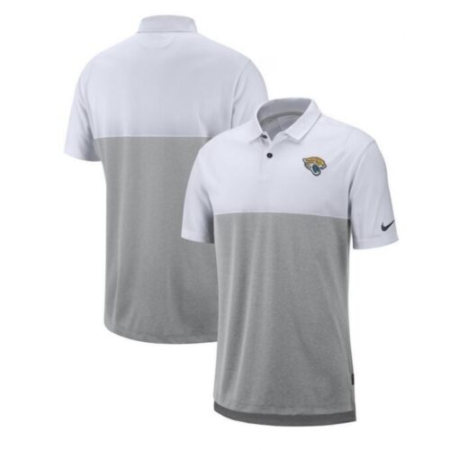 6862a64e4c847_1 Men's Jacksonville Jaguars White/Gray Sideline Early Season Performance Polo