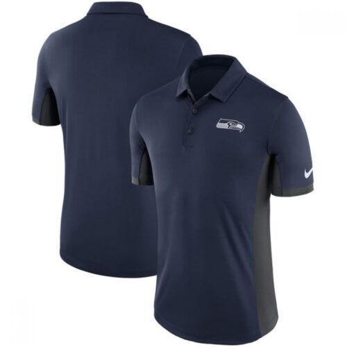 6862a669b6c57_1 Men's Seattle Seahawks College Navy Evergreen Polo