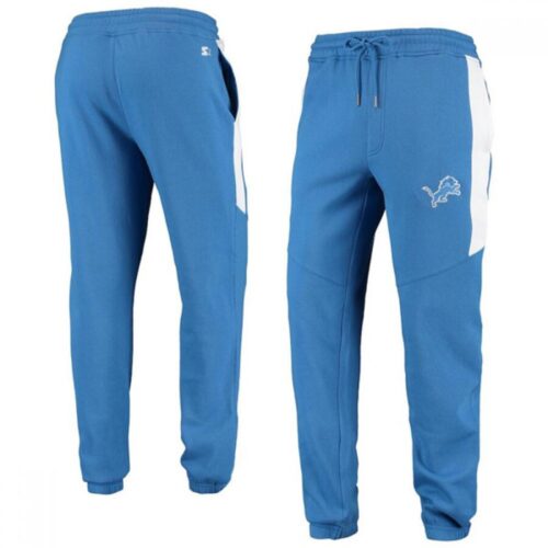 6862a7134f19a_1 Men's Detroit Lions Starter Blue/White Goal Post Fleece Pants