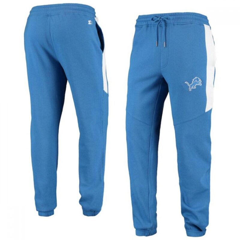 6862a7134f19a_1 Men's Detroit Lions Starter Blue/White Goal Post Fleece Pants