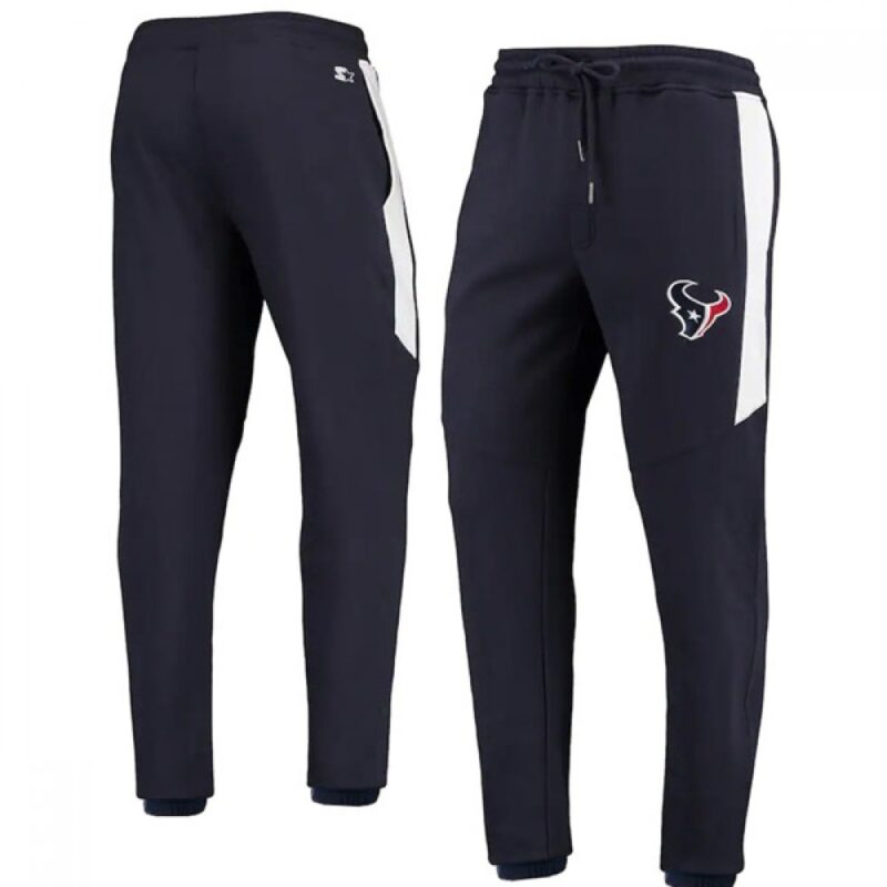 6862a71a16787_1 Men's Houston Texans Starter Navy/White Goal Post Fleece Pants