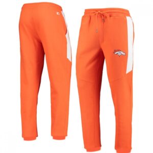 6862a76b69fbf_1 Men's Denver Broncos Starter Orange/White Goal Post Fleece Pants