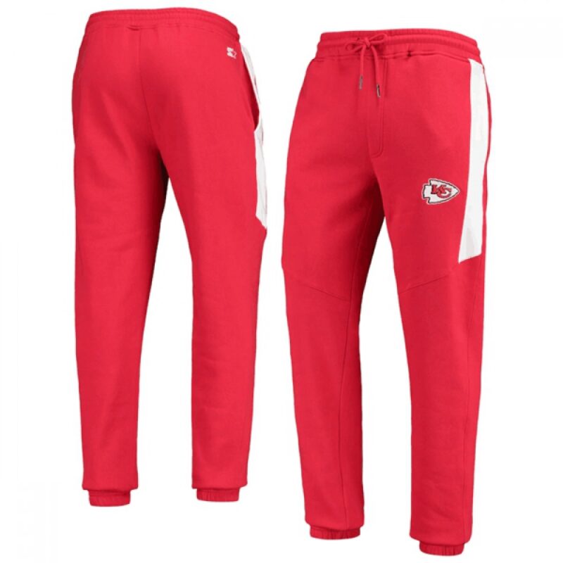 6862a795bed0f_1 Men's Kansas City Chiefs Starter Red /White Goal Post Fleece Pants