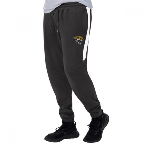 6862a79f4e601_1 Men's Jacksonville Jaguars Starter Black/White Goal Post Fleece Pants