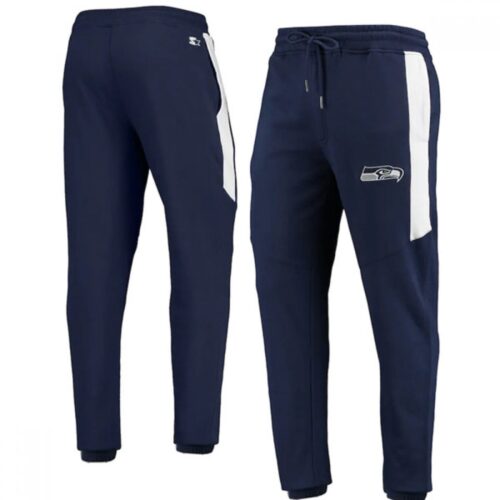 6862a7c45c03a_1 Men's Seattle Seahawks Starter Navy/White Goal Post Fleece Pants