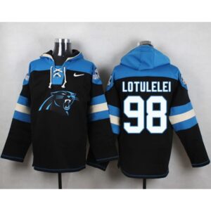 6862a8d7d612b_1 Panthers #98 Star Lotulelei Black Player Pullover NFL Hoodie