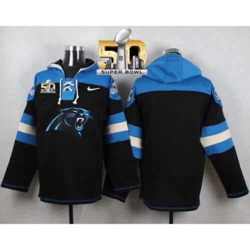 6862a8fa15b4d_1 Panthers Blank Black Super Bowl 50 Player Pullover NFL Hoodie