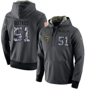 6862a9320e427_1 NFL Men's Chicago Bears #51 Dick Butkus Stitched Black Anthracite Salute to Service Player Performance Hoodie