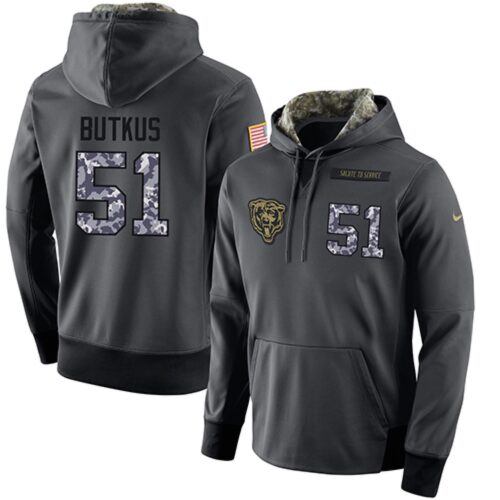 6862a9320e427_1 NFL Men's Chicago Bears #51 Dick Butkus Stitched Black Anthracite Salute to Service Player Performance Hoodie