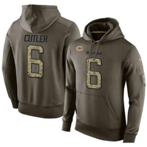 6862a9ca2e121_1 NFL Men's Chicago Bears #6 Jay Cutler Stitched Green Olive Salute To Service KO Performance Hoodie