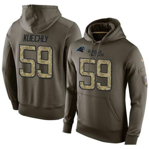 6862aa4c0dffe_1 NFL Men's Carolina Panthers #59 Luke Kuechly Stitched Green Olive Salute To Service KO Performance Hoodie