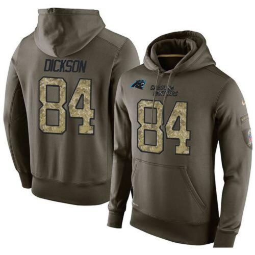 6862aa571fff7_1 NFL Men's Carolina Panthers #84 Ed Dickson Stitched Green Olive Salute To Service KO Performance Hoodie