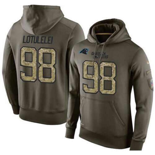 6862aa6886f44_1 NFL Men's Carolina Panthers #98 Star Lotulelei Stitched Green Olive Salute To Service KO Performance Hoodie