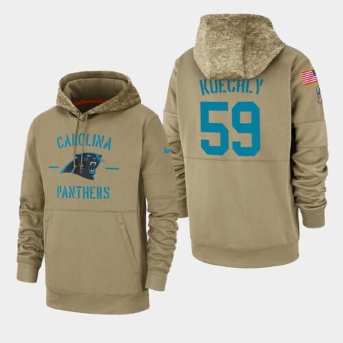 6862aa8d38991_1 Men's Carolina Panthers #59 Luke Kuechly Tan 2019 Salute to Service Sideline Therma Pullover Hoodie