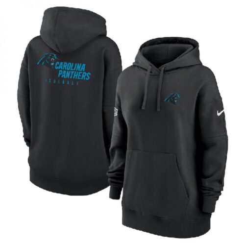6862aaa90be38_1 Women's Carolina Panthers Black Sideline Club Fleece Pullover Hoodie(Run Small)