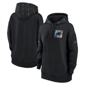 6862aaac19b01_1 Women's Carolina Panthers Black 2023 Crucial Catch Club Pullover Hoodie(Run Small)