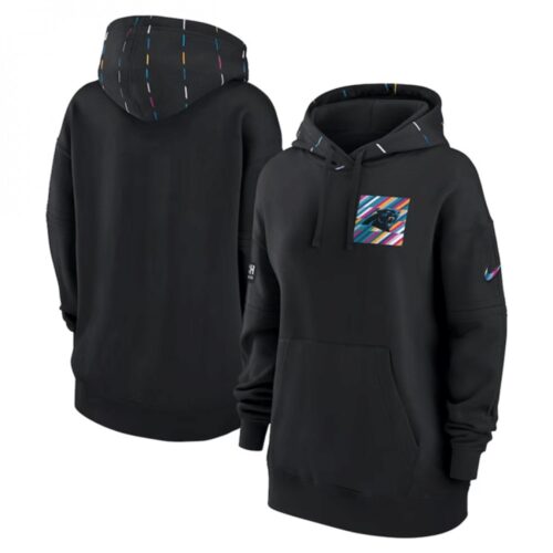 6862aaac19b01_1 Women's Carolina Panthers Black 2023 Crucial Catch Club Pullover Hoodie(Run Small)