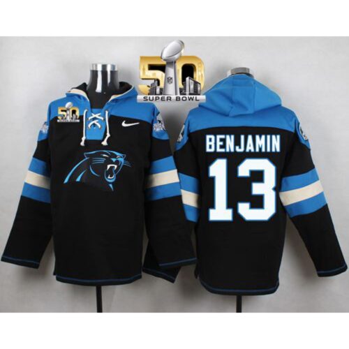 6862ab11a513b_1 Panthers #13 Kelvin Benjamin Black Super Bowl 50 Player Pullover NFL Hoodie