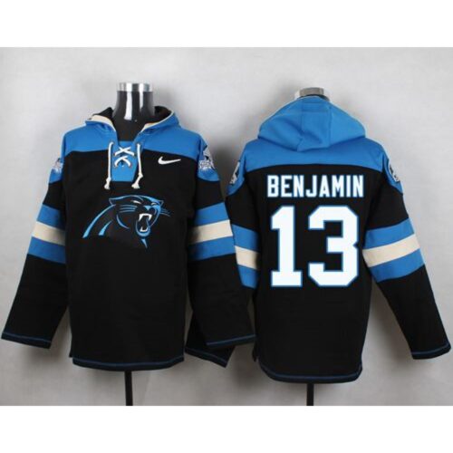 6862ab1565d4c_1 Panthers #13 Kelvin Benjamin Black Player Pullover NFL Hoodie