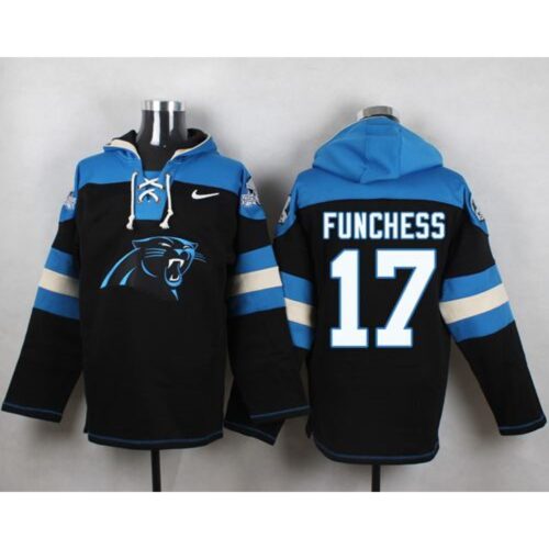 6862ab1d94d4b_1 Panthers #17 Devin Funchess Black Player Pullover NFL Hoodie
