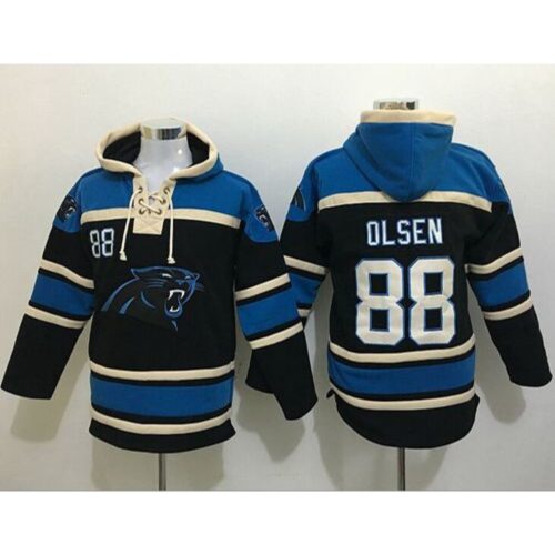 6862ab8ec9c57_1 Panthers #88 Greg Olsen Black Sawyer Hoodie Sweatshirt NFL Hoodie
