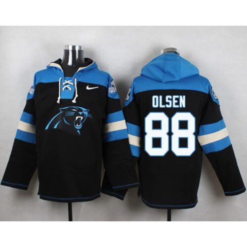 6862ab99ecb03_1 Panthers #88 Greg Olsen Black Player Pullover NFL Hoodie
