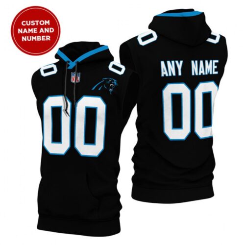 6862aba745e07_1 Men's Carolina Panthers Customized Black Limited Edition Sleeveless Hoodie