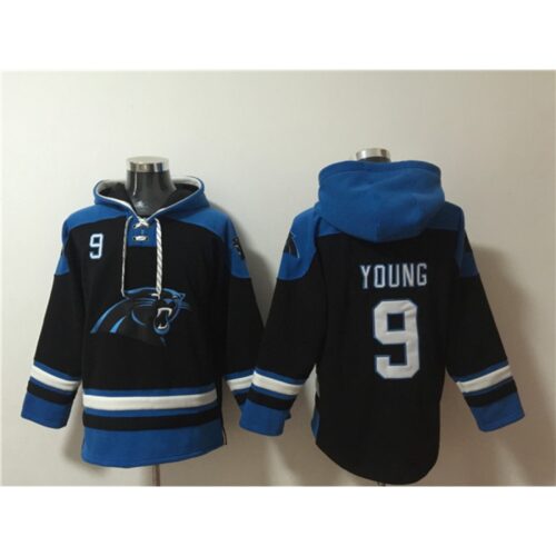 6862abf56514f_1 Men's Carolina Panthers #9 Bryce Young Black Ageless Must-Have Lace-Up Pullover Hoodie
