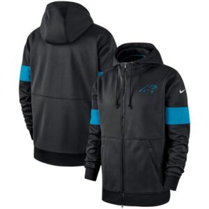 6862abf918c9c_1 Men's Carolina Panthers Black Sideline Performance Full-Zip Hoodie