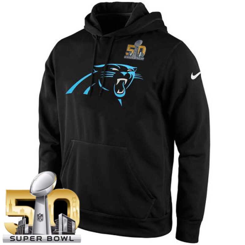 6862ac1fa7049_1 Men's Carolina Panthers Black Super Bowl 50 KO Logo Essential Hoodie