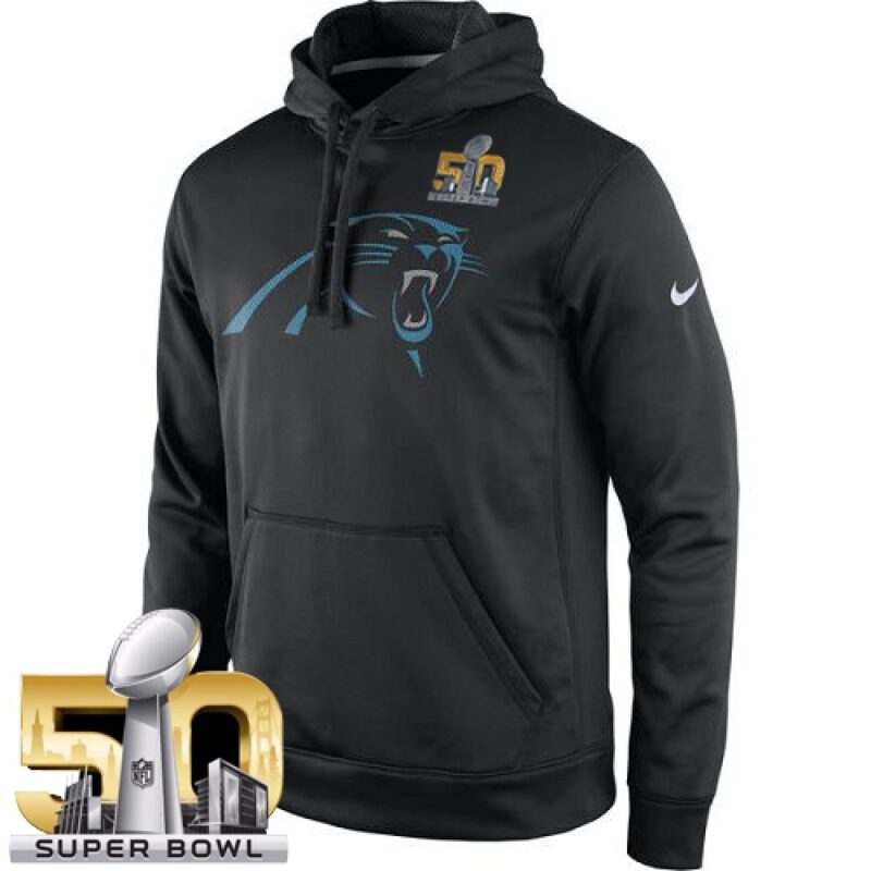 6862ac2963274_1 Men's Carolina Panthers Black Super Bowl 50 Practice Performance Pullover Hoodie