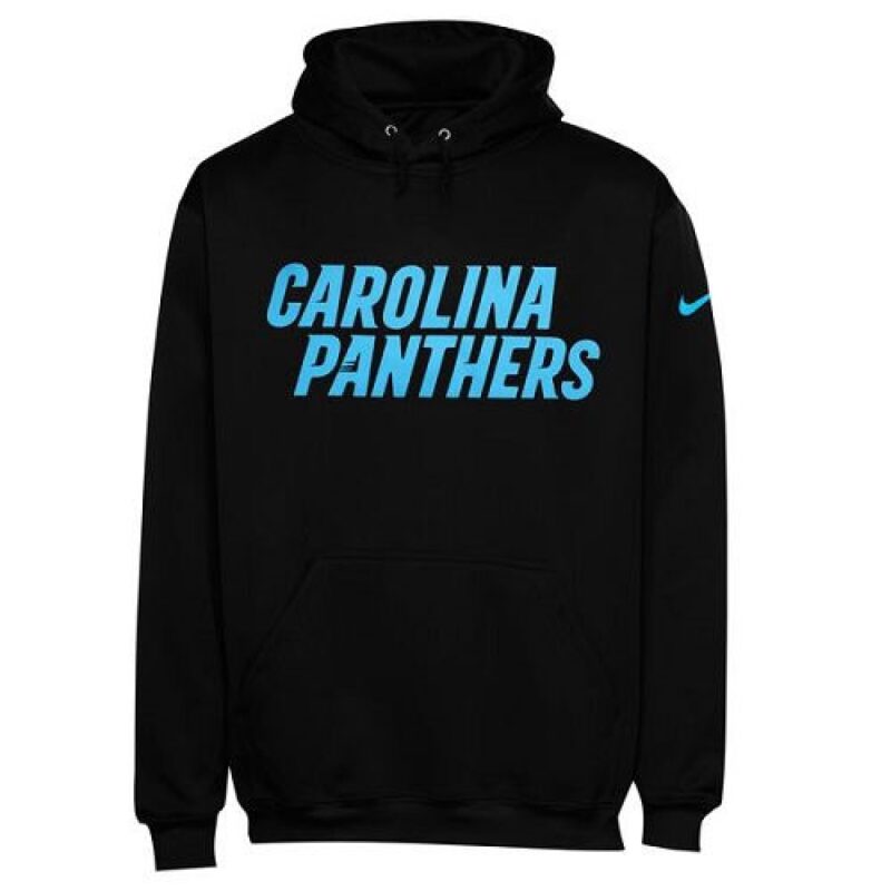 6862ac3383120_1 Men's Carolina Panthers Black KO Wordmark Performance Hoodie