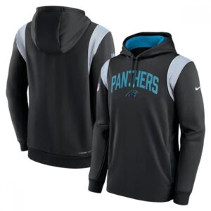 6862ac6bc7a68_1 Men's Carolina Panthers Black Sideline Stack Performance Pullover Hoodie 001
