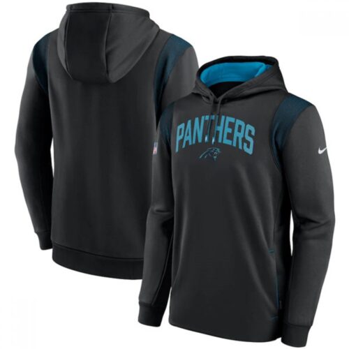 6862ac6f0441c_1 Men's Carolina Panthers Black Sideline Stack Performance Pullover Hoodie 002