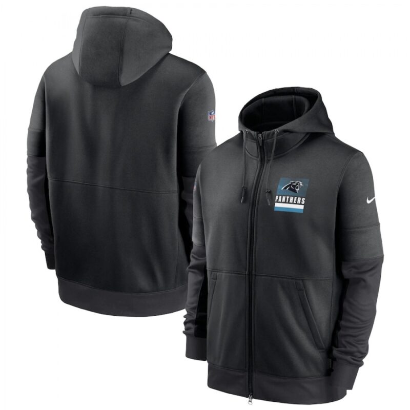 6862ac9473bb9_1 Men's Carolina Panthers Black Sideline Impact Lockup Performance Full-Zip Hoodie