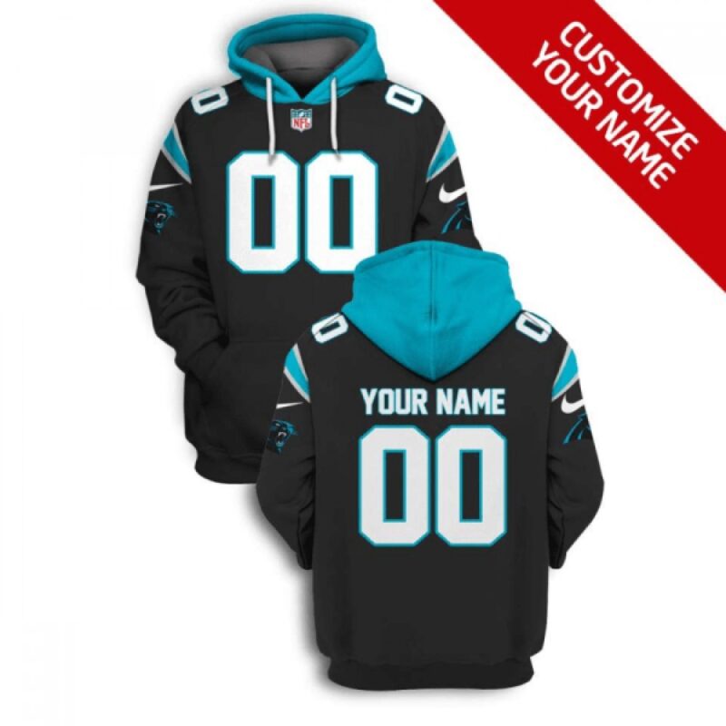6862ac9b308d0_1 Men's Carolina Panthers Active Player Custom 2021 Black Pullover Hoodie