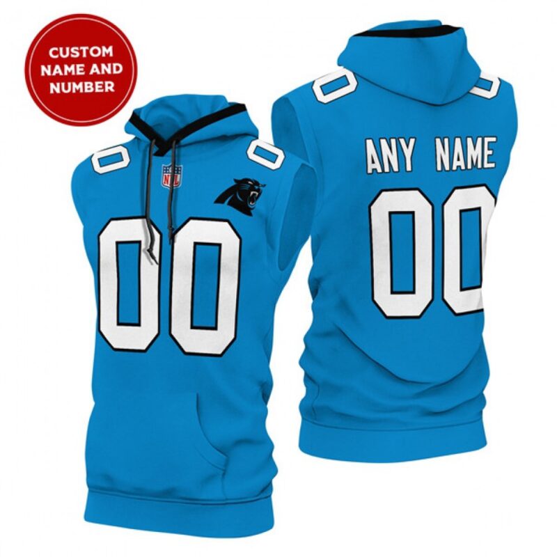 6862aca44c4bb_1 Men's Carolina Panthers Customized Blue Limited Edition Sleeveless Hoodie