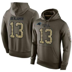 6862acda29db1_1 NFL Men's Carolina Panthers #13 Kelvin Benjamin Stitched Green Olive Salute To Service KO Performance Hoodie
