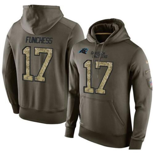6862acde03b14_1 NFL Men's Carolina Panthers #17 Devin Funchess Stitched Green Olive Salute To Service KO Performance Hoodie