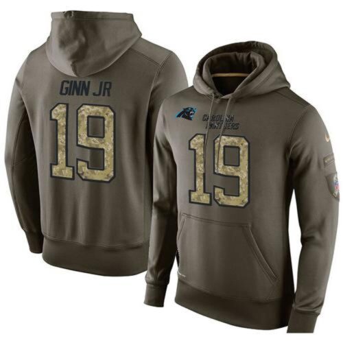 6862ace1a8e21_1 NFL Men's Carolina Panthers #19 Ted Ginn Jr Stitched Green Olive Salute To Service KO Performance Hoodie