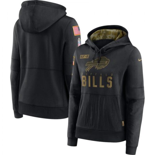 6862ad00b0556_1 Women's Buffalo Bills 2020 Black Salute to Service Sideline Performance Pullover Hoodie (Run Small)