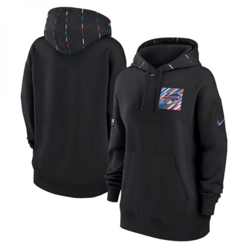 6862ad0ac78c2_1 Women's Buffalo Bills Black 2023 Crucial Catch Club Pullover Hoodie(Run Small)